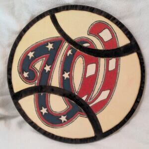 Handcrafted Washington Nationals Stars/Stripes Logo Wood Baseball Plaque DC MLB
